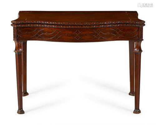 A Chinese Chippendale Carved Mahogany Game Table
