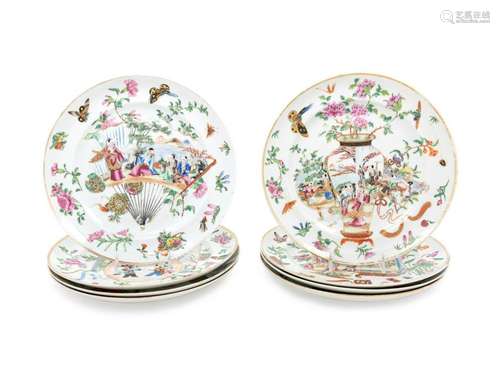 Eight Chinese Export Porcelain Dishes