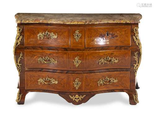 A Regence Gilt Bronze Mounted Parquetry Commode en