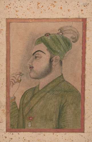 A large portrait of Muhammad Azam Shah (r. 14 March 1707 - 8 June 1707), Kishangargh school, early