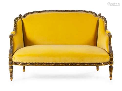 A Louis XVI Giltwood Settee