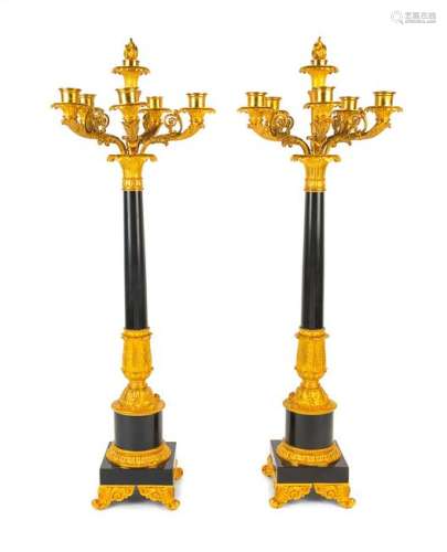 A Pair of Louis Philippe Gilt Bronze and Marble