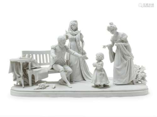 A French Bisque Porcelain Figural Group
