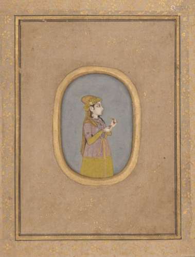 A Provincial Mughal portrait of a young woman, possibly from the Bhil tribe, Lucknow, India, early