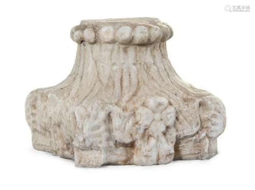 A Continental Carved Marble Capital