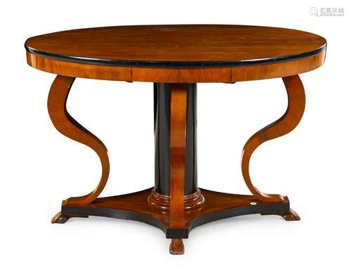 A Biedermeier Parcel Ebonized Library Table