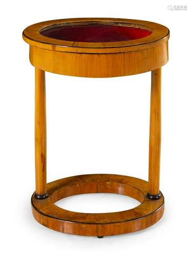 A Biedermeier Birch Vitrine Table