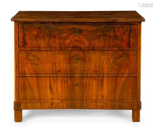 A Biedermeier Burlwood Commode