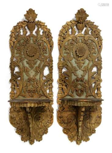 A Pair of Ottoman Carved Turban Stands (Kavukluk)