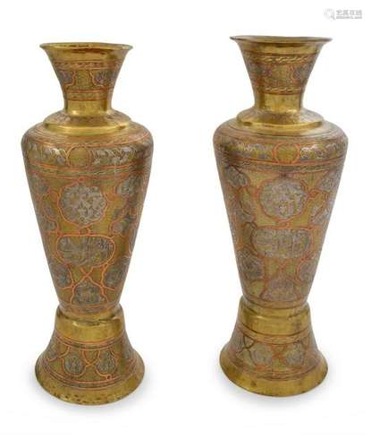 A Pair of Large Cairoware Vases