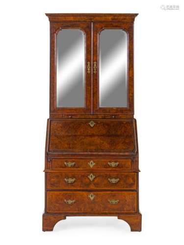 A George II Walnut Secretary Bookcase
