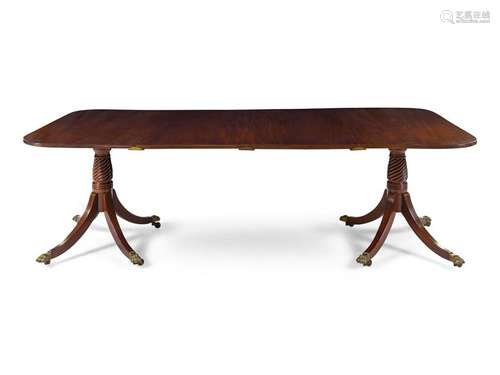 A George III Mahogany Double Pedestal Dining Table