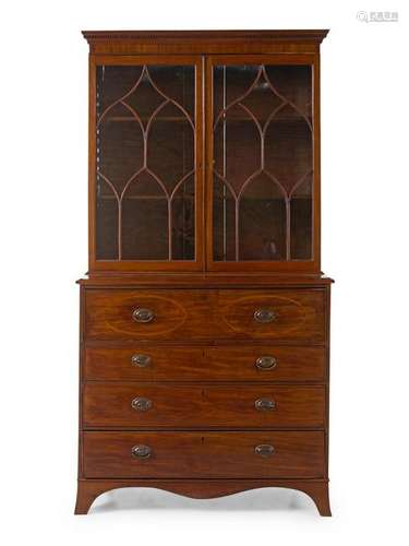 A George III Mahogany Secretary Bookcase