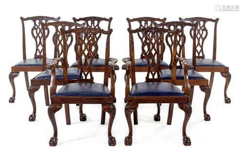 A Set of George III Style Mahogany Dining Chairs