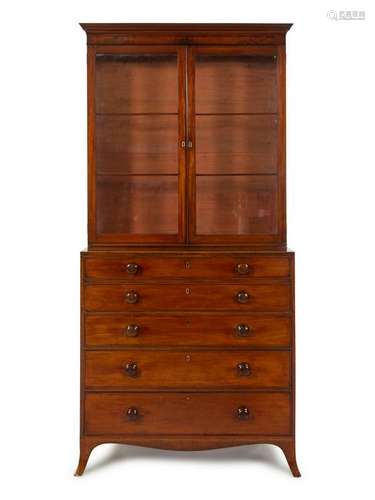 A Regency Mahogany Secretary Bookcase