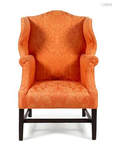 A Chippendale Mahogany Wing Chair