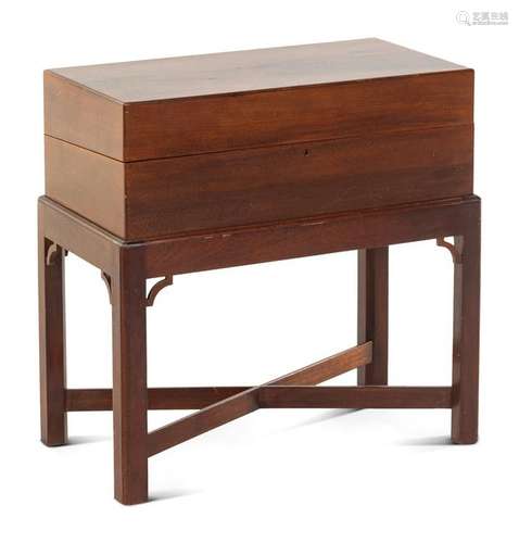 A Chippendale Figured Mahogany and Satinwood Lap Desk