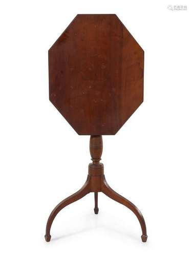 A Federal Cherrywood Octagonal Tilt-Top Candlestand