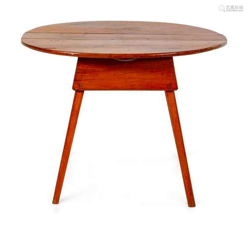 A Federal Pine Splayed Leg Oval-Top Tavern Table