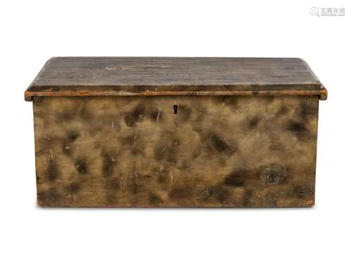A Federal Smoke-Decorated Pine Document Box