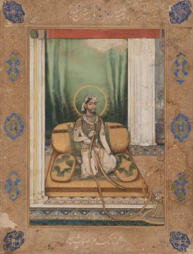 A seated portrait of a Maharaja, signed Nanak, probably Alwar, North India, late 19th century,