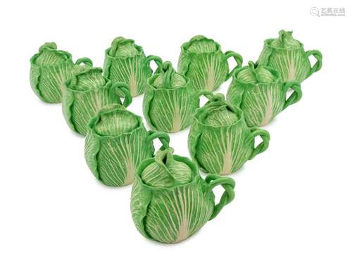 Ten Dodie Thayer Lettuceware Small Covered Pots-de-