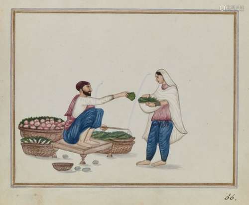 Three Sikh watercolours depicting Punjab trades, from a dispersed album, Lahore, circa 1860,