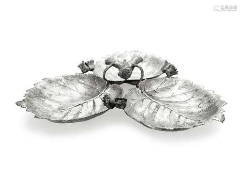 A Buccellati Silver Three-Part Serving Dish