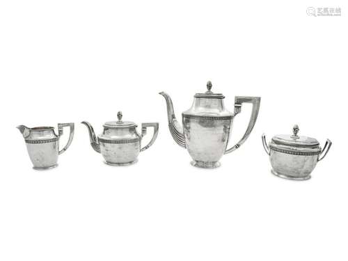 A Russian Silver Four-Piece Tea and Coffee Service