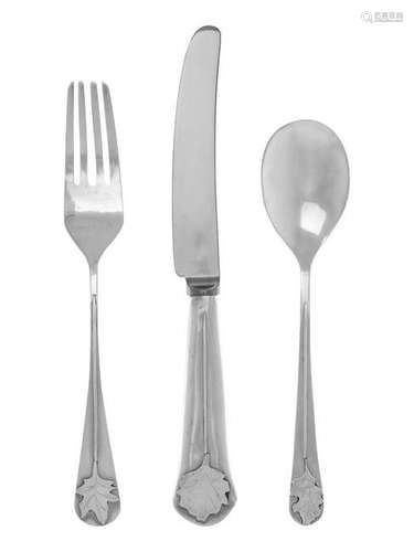 An English Silver Flatware Service