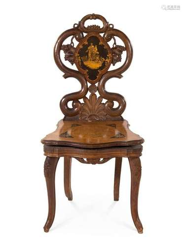 A German Marquetry Music Box Chair