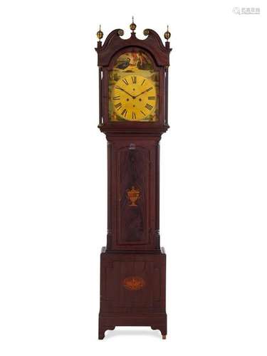 A George III Mahogany and Marquetry Tall Case Clock