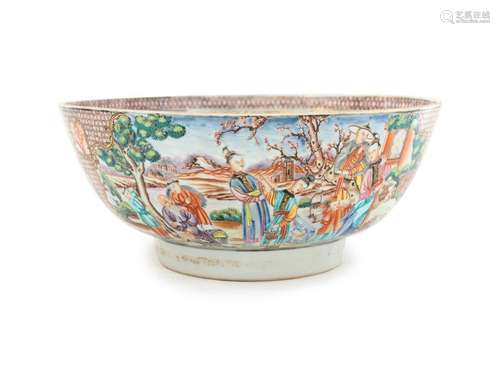 A Chinese Export Porcelain Punch Bowl