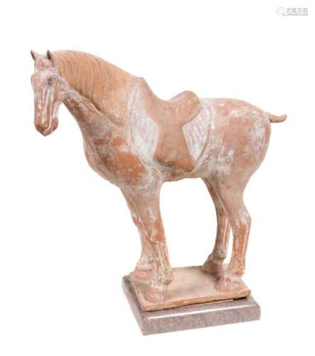 A Chinese Painted Pottery Figure of a Horse