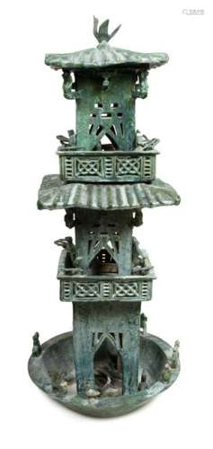 A Rare Chinese Green Glazed Pottery Watch Tower