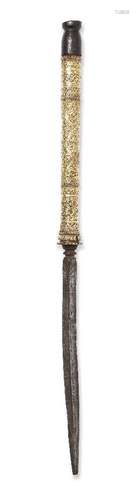 An engraved gold sheet metal spear head, North Malaysia or Southern Thailand spear head, early