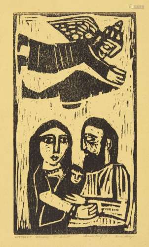 Badri Narayan, (1929-2013), Homage To Birth, 1976, woodcut on card, artist proof 3/unknown, 38 x