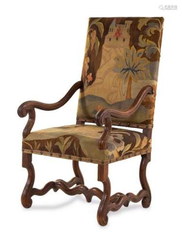 A Louis XIII Style Walnut Armchair