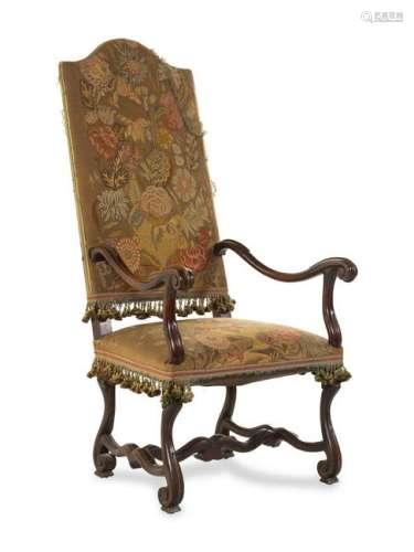 A Louis XIII Style Walnut Armchair