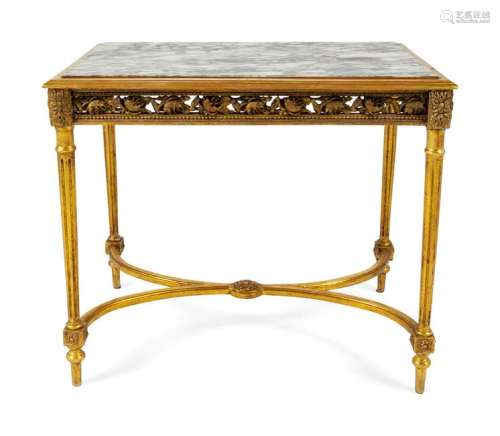 A Louis XVI Style Giltwood Table