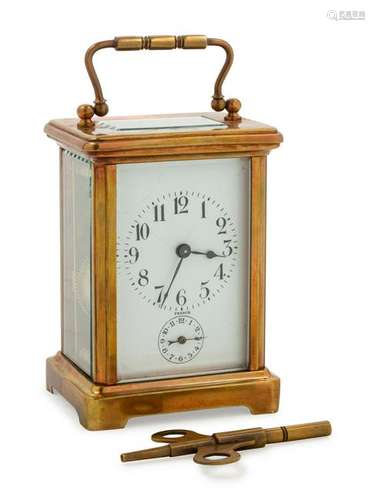 A French Brass Carriage Clock