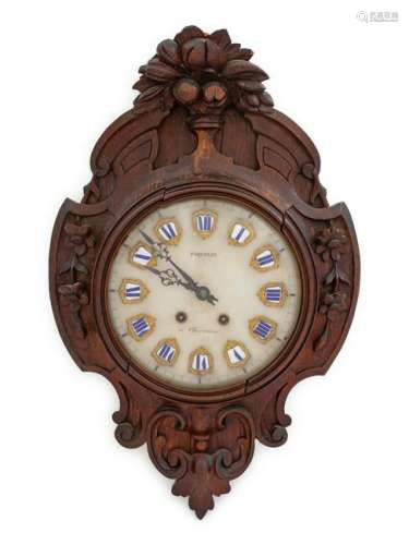 A French Walnut Wall Clock