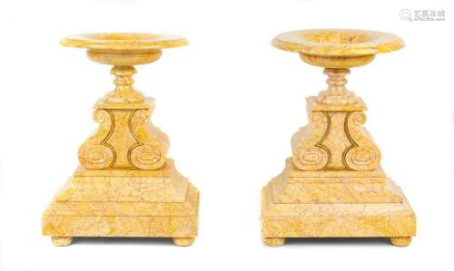 A Pair of Italian Marble Tazze