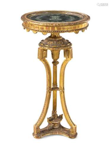 A Neoclassical Giltwood Pedestal Height 37 1/2 x
