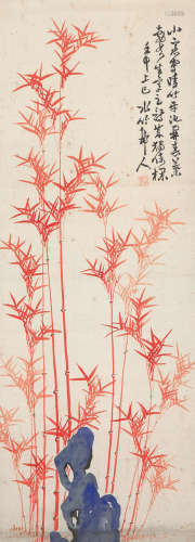 徐世昌(1855-1939) 红竹 设色 纸本立轴