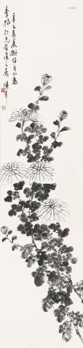 陈半丁(1876-1970) 墨菊 设色 纸本立轴