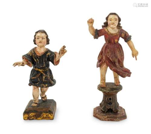 Two Small Italian Painted Figures