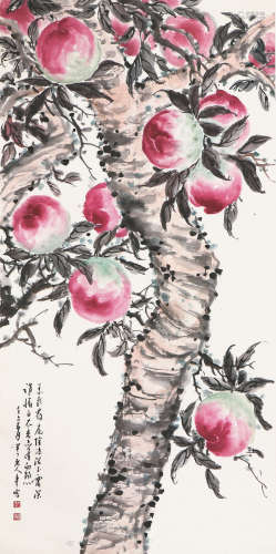 陈半丁(1876-1970) 双寿 设色 纸本立轴