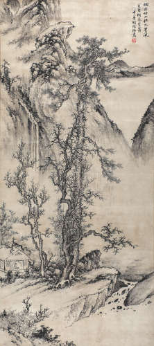 胡铁梅(1848-1899) 老树笙簧 设色 绫本立轴