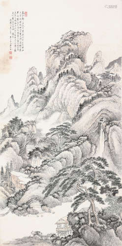 吴琴木(1894-1953) 春云叠翠 设色 纸本立轴
